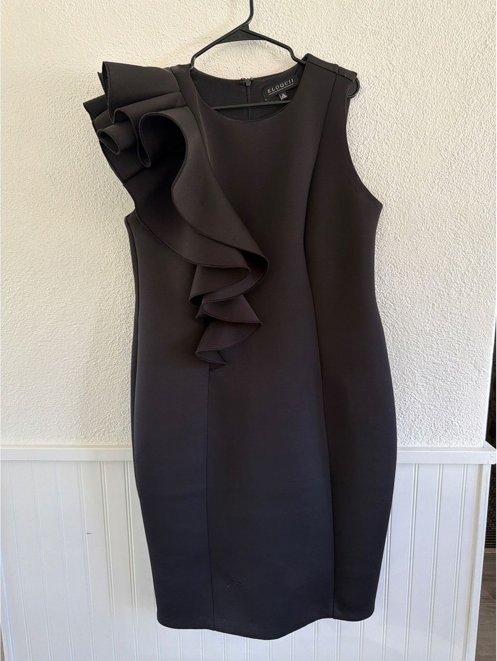 Eloquii Black Ruffle Sleeve Sheath Dress Size 18